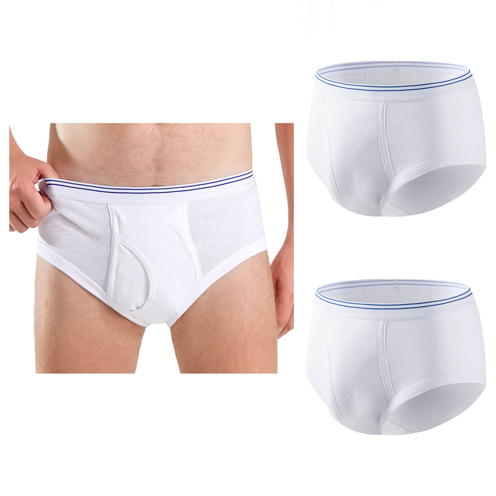 Mixed Pack Men's Washable Incontinence Briefs with Fly - M65 - Image 14