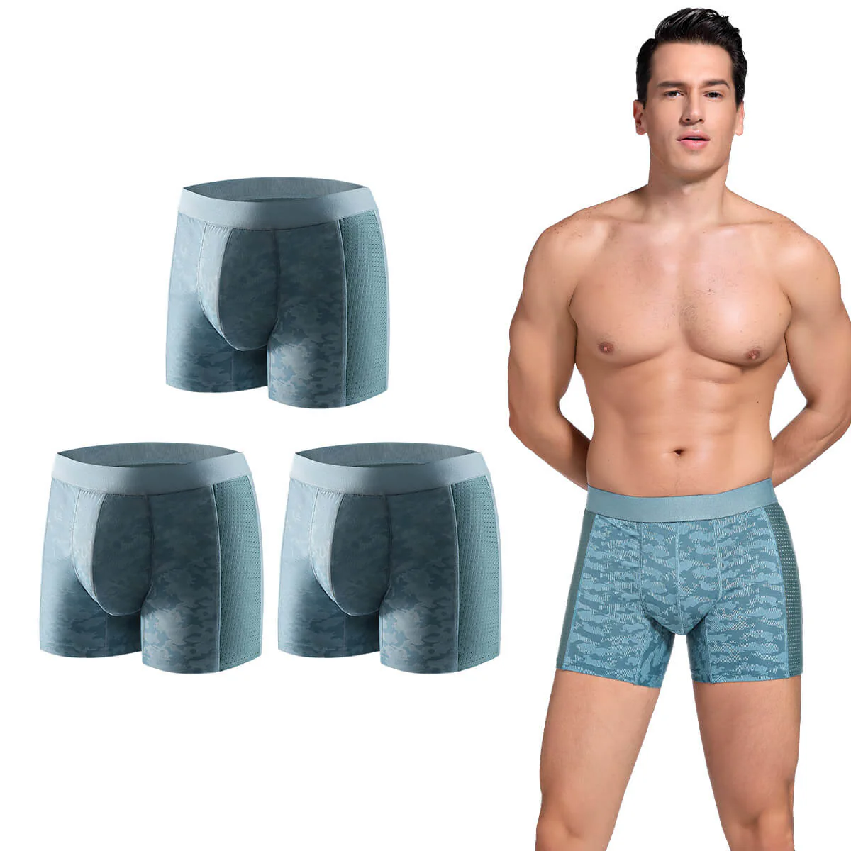 Reusable Incontinence Boxer Briefs with Pouch - M74 - Image 12